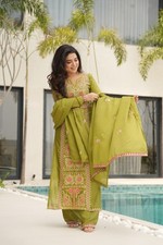 Indian Festival Wear Women Kurta Palazzo Dupatta Set Salwar Kameez Plus Size 3XL