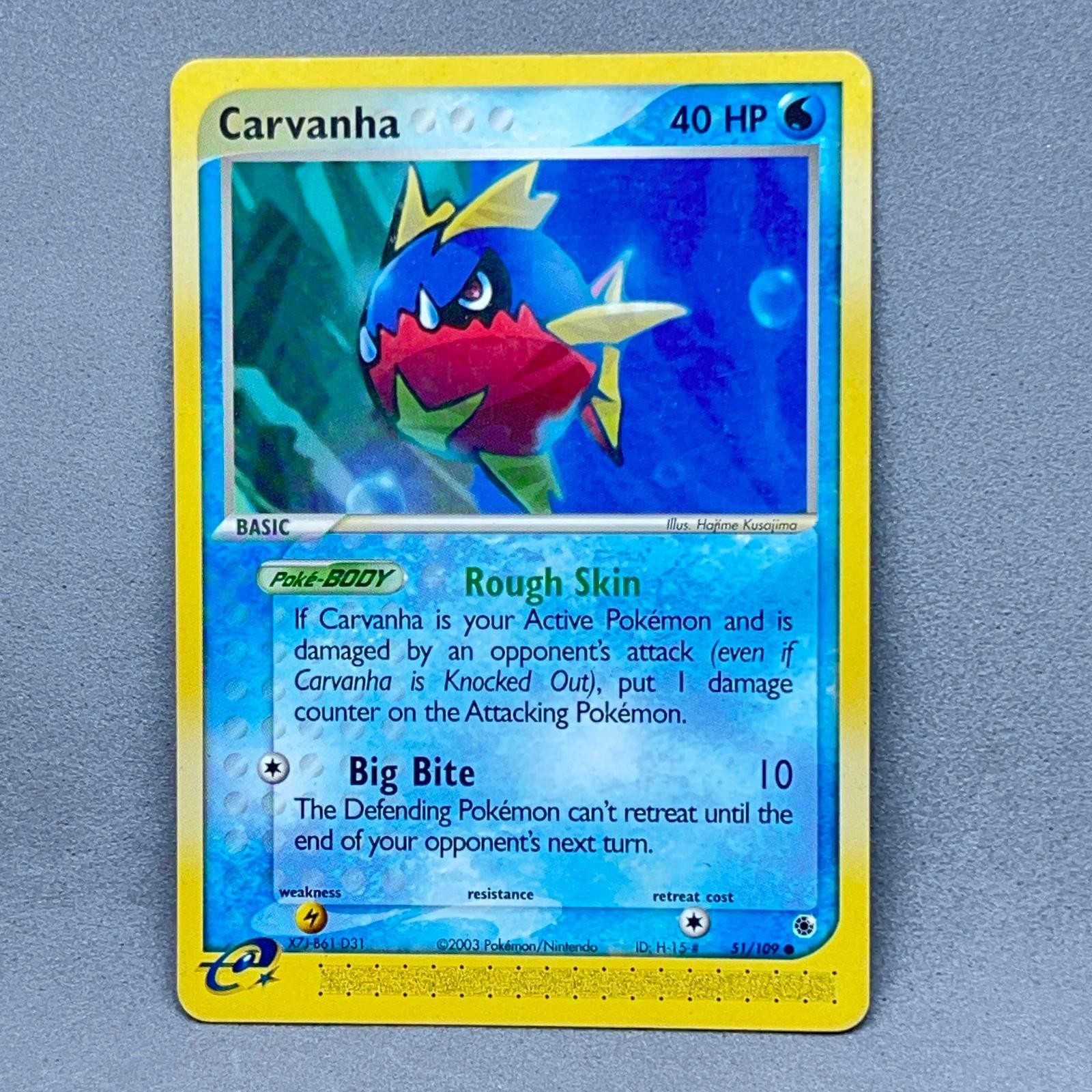 Carvanha 51/109 Common Ruby & Sapphire Pokemon Moderately Played