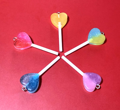5 X LUTSCHER CANDY CHARMS HARZ ANHÄNGER SCHMUCKHERSTELLUNG