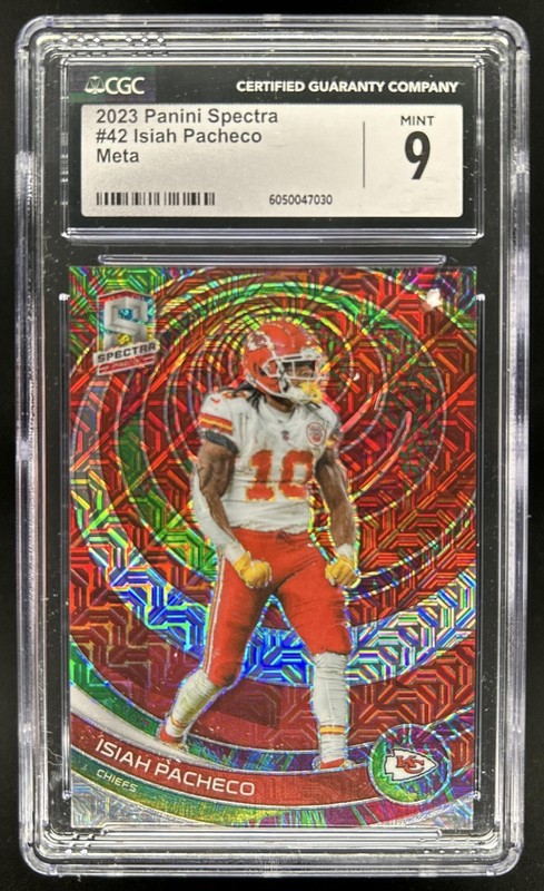 2023 Panini Spectra Isiah Pacheco Meta #/25 Chiefs CGC 9 MINT