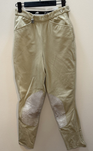 Y2K Pikeur Lugana Equestrian Riding Breeches Women 28 US Tan Knee Patch Pants