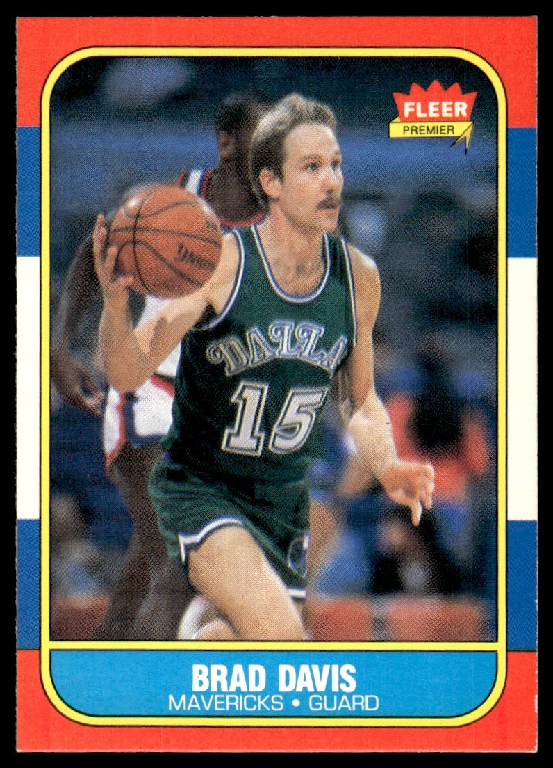 1986-87 Fleer Card Basketball Brad Davis RC Dallas Mavericks #22 NM