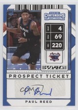 2020 Contenders Draft Picks Sticker Variation Prospect Ticket Paul Reed Auto d4v