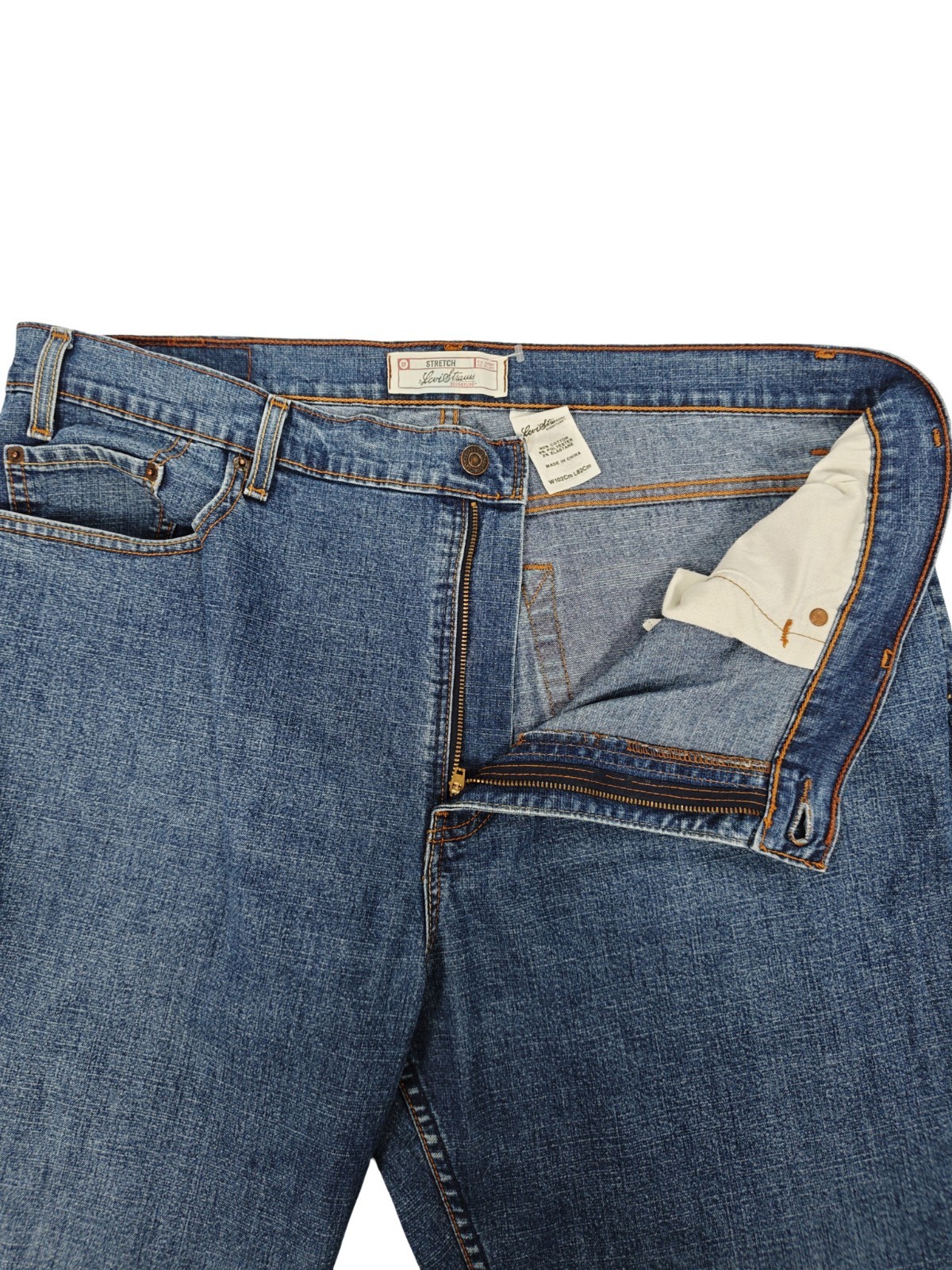 Levi's Signature Straight Jeans Men's Size 40W 32L Blue Relaxed Western Y2K image 2