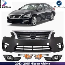 Front Bumper Cover Paintable & Grille Assembly For 2013-2015 Nissan Altima