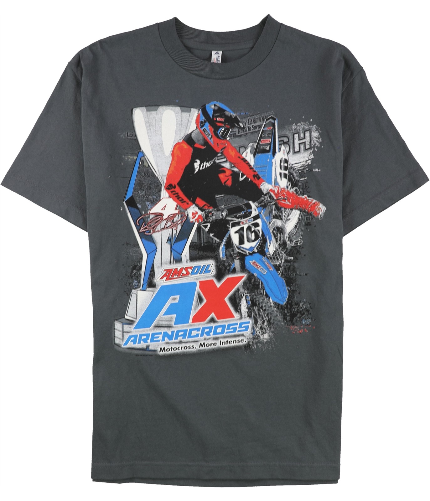 Мужская футболка с рисунком AMSOIL AX Arenacross для мотокросса, Серая, Средний размер