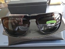 Persol P3225S Black Frame /Green Polarized Lens Sunglasses Made in Italy