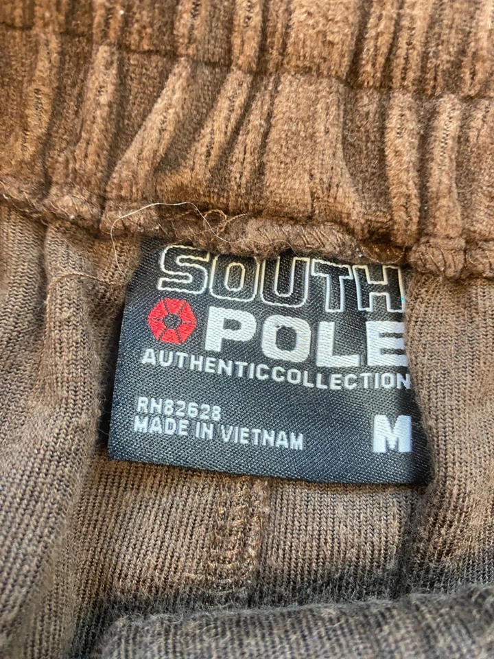 Pantalones Southpole DEFECTUOSOS De Colección Hombres Medianos Marrón Terciopelo Sueltos Cadera H G2U Foto 3 de 4