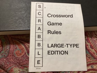 SCRABBLE LARGE-TYPE EDITION CROSSWORD GAME RULES/ FREE POSTAGE!!!!!