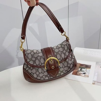 Coach Chalk SoHo Flap Bag In Signature Jacquard With Gold Hardware CJ814!!