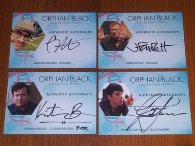 ORPHAN BLACK Season 1 ~AUTOGRAPH CARD LOT~ Jordan Gavaris Kristian Bruun +