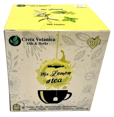 Organic Lemon Mixed Herbal Tea Bags (Lemon Verbena - Lemon Balm - Marjoram).
