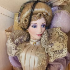 Franklin Heirloom Porcelain Dolls Set La Promenade Mother and Daughter IN BOX