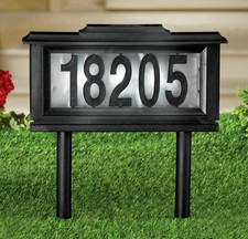 Solar Address Sign Lighted House Number Address Plaque Outdoor LED Light Sign