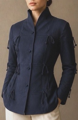 Couture Chado Ralph Rucci Size 10 Black Button Up Blazer Jacket Sophisticated