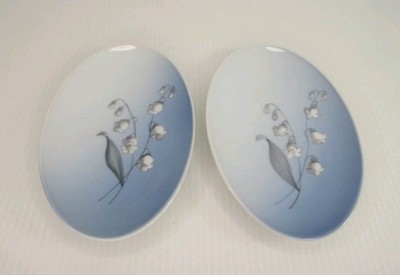 Vintage Bing & Grondahl B &G Denmark 2 Trinket Dishes ~ Lily of the Valley EUC