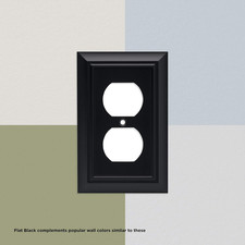 Architectural 1-Pack Outlet Covers Matte Black 1-Gang Wall Plate Single Dup...