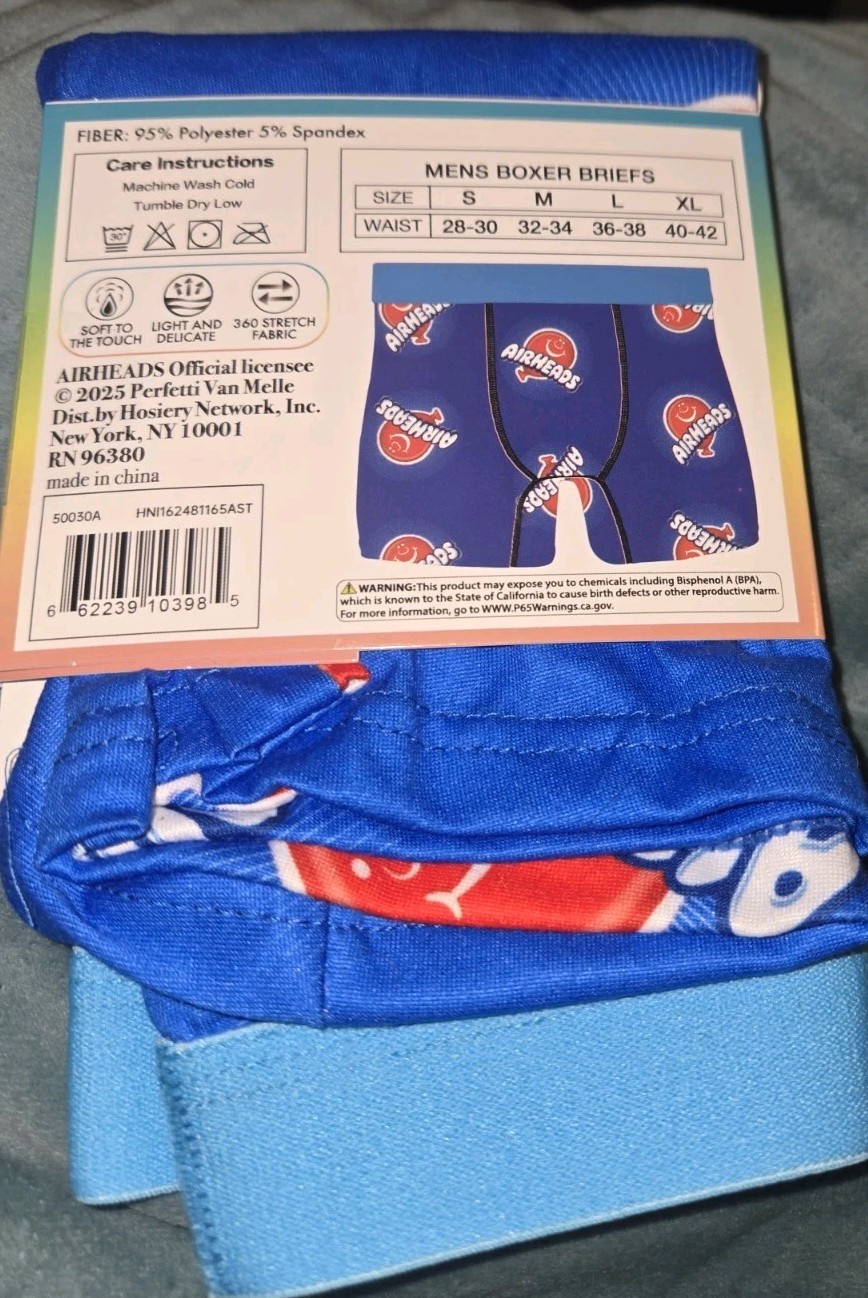 AIRHEADS CANDY MENS NOVELTY BOXER BRIEF UNDERWEAR SIZE M SPANDEX GREAT GIFT IDEA