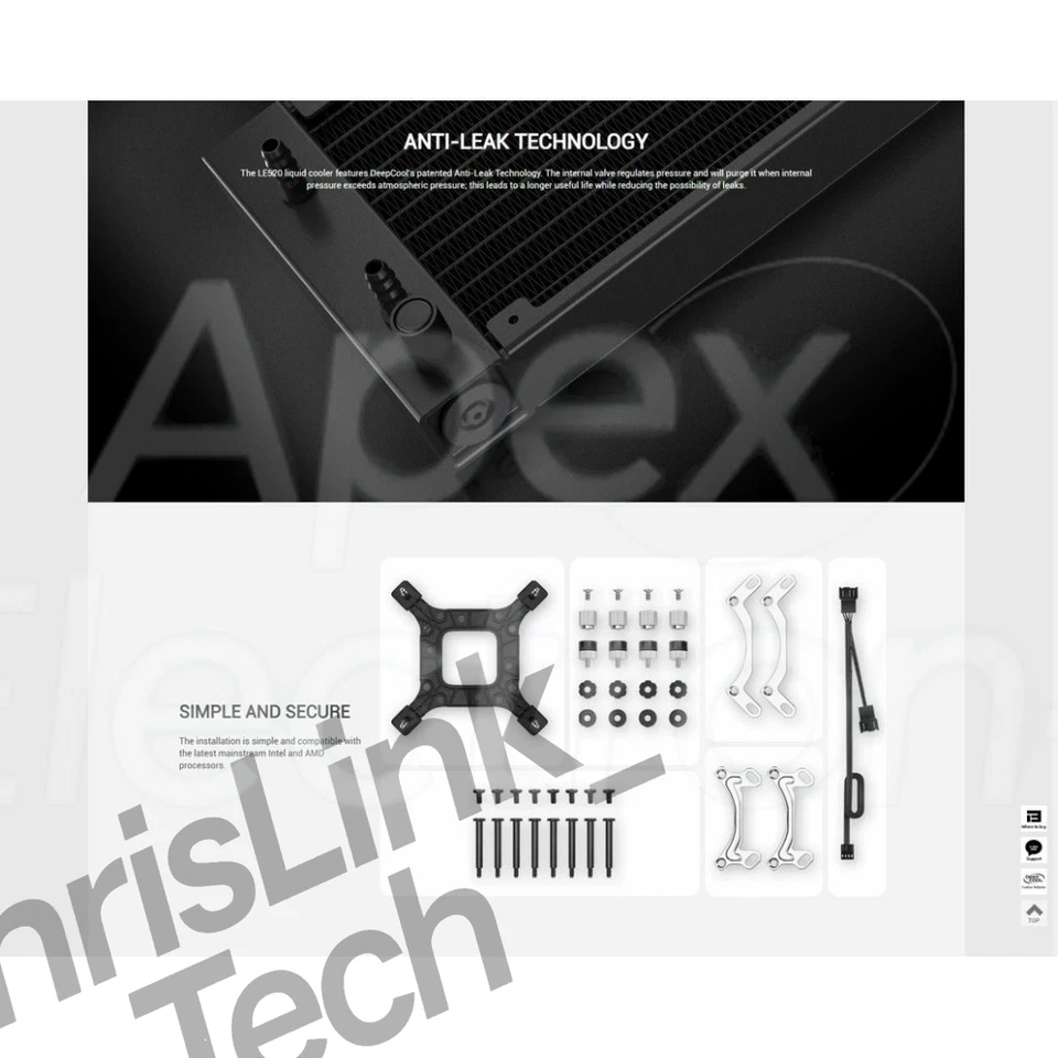 Deepcool LE520/LE720 ARGB 240/360mm CPU AIO Cooler Intel LGA1700 AMD AM5/AM4t - Image 3 of 4