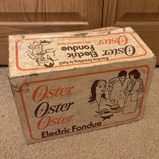 Vintage Oster Model 681 Electric Fondue Set Flame Red