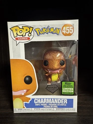 Funko Pop Games Pokemon CHARMANDER Diamond ECCC Exclusive Vinyl Figure 455