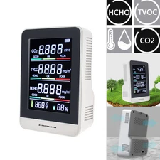 Air Quality Monitor 5 in1 HCHO TVOC Detector Temperature Humidity Tester