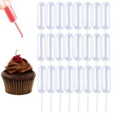 50pcs 4ml Plastic Cupcake Pipettes Squeeze Syringes Disposable Droppers