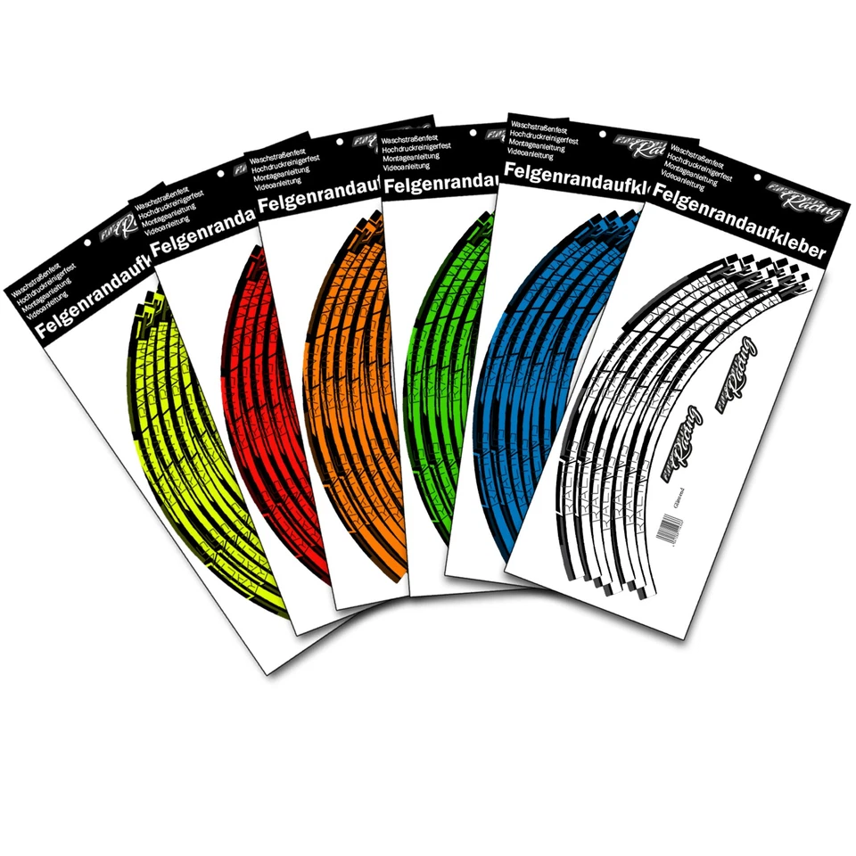 Adesivi Set Completo Design Accessori 15-19 Pollici Strisce Giallo MR018 - Immagine 4 di 4