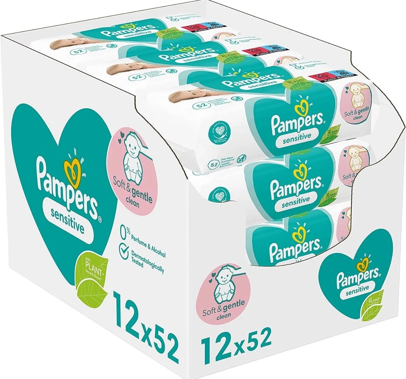 Pampers Sensitive Baby Wipes Plastic Free 12 Packs = 624 Baby Wet Wipes
Opens in a new window or tab