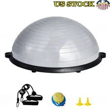 Half Balance Ball Trainer Stability Ball W/ Resistance Bands Foot Pump Home Gym