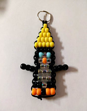 Handmade Beaded Plastic Holiday Figure Keychain Lot, Detachable Keyring