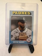 Devin Sweet 2024 Topps Heritage Mini #242 Blue Parallel #/25 RC Padres