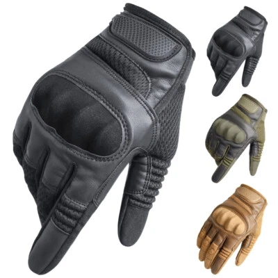 Taktische Vollfinger Handschuhe mit Knöchelschutz Touchscreen-Motorradhandschuhe - Bild 1 von 4