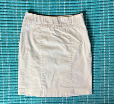 Women's Ann Taylor Loft Off-White Skirt Lined Slit Pockets Side Zip ...
