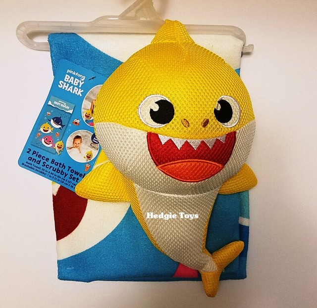 Pinkfong Baby Shark 2 piece Bath Towel and Scrubby Set NEW eBay