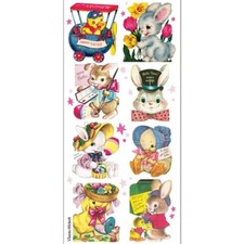Violette Stickers Vintage Easter Greetings Sticker Sheet Retro Cards Art Crafts