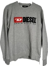Diesel Men’s S-Crew Division Felpa Pullover Sweatshirt Size M Color Heater Grey