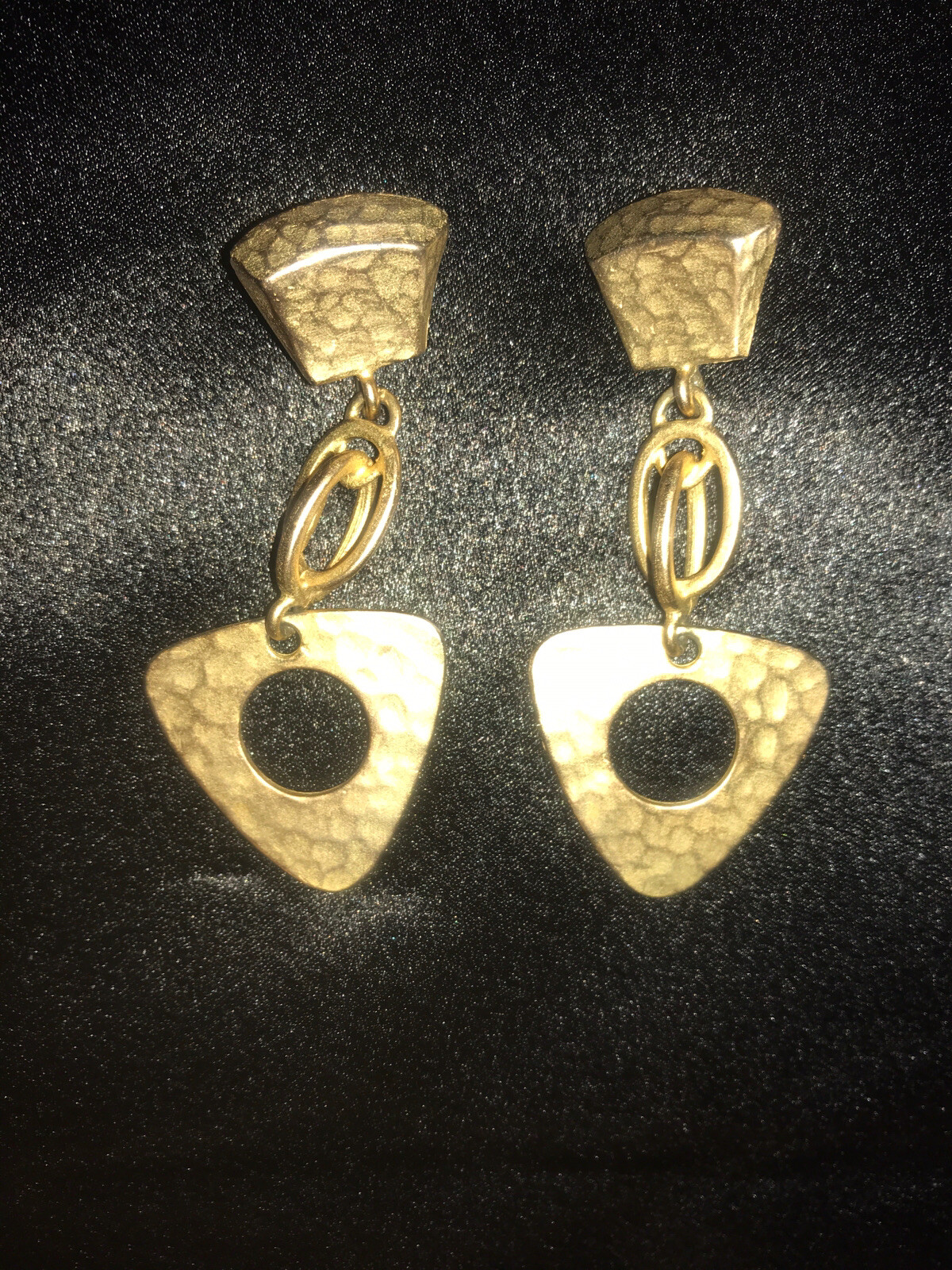 Hammered Handcrafted Dangle Geometric Design Earr… - image 2