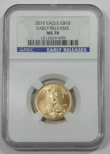 2010 USA Eagle G$10 Early Releases NGC MS 70 1/4oz Fine Gold
