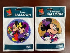 2 NOS Mickey Unlimited MYLAR HELIUM BALLOONS - Mickey  Minnie - LOVE, BIRTHDAY