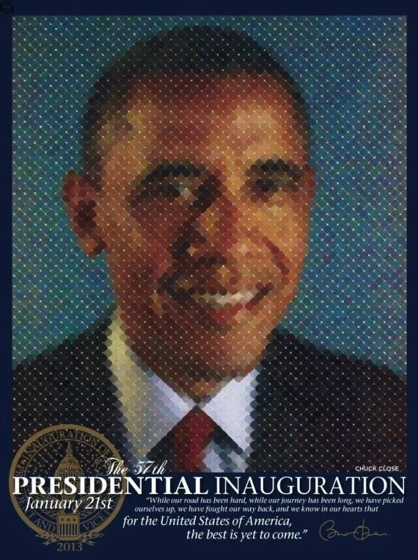 Chuck close Barack Obama inaugeration 2013 print | eBay