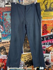 Vintage Men's 50s-60s Blue Pinstripe Cockatoo 29x28 Wool Blend Trousers Pants