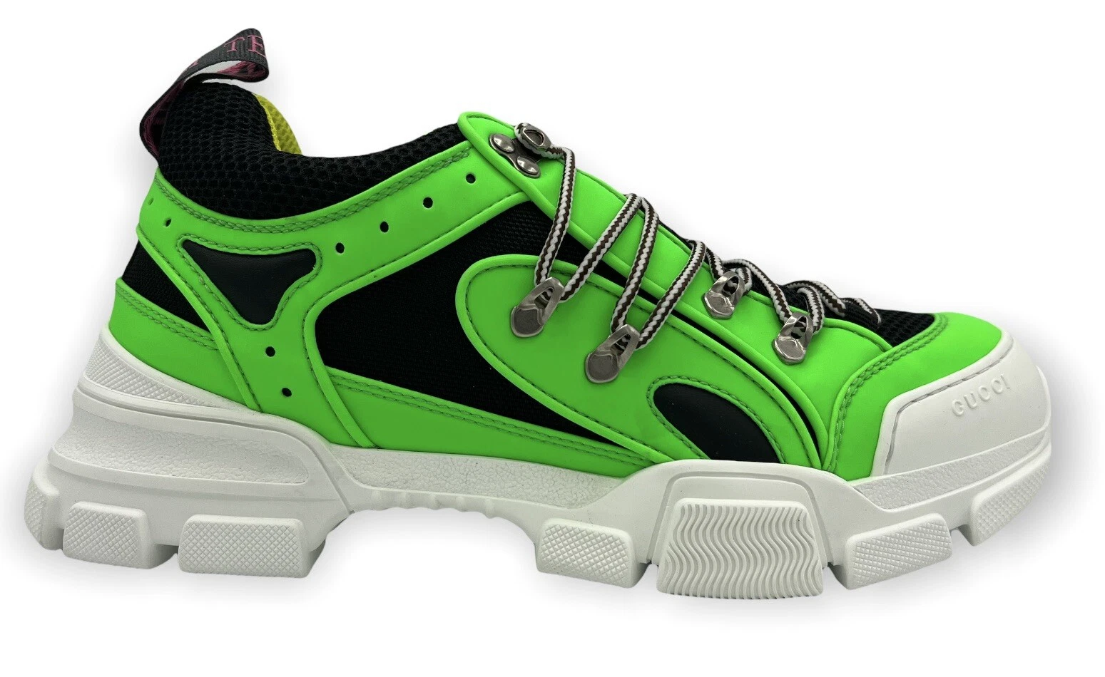 Baskets Gucci vertes fluorescence taille US 11,5 fabriquées en Italie