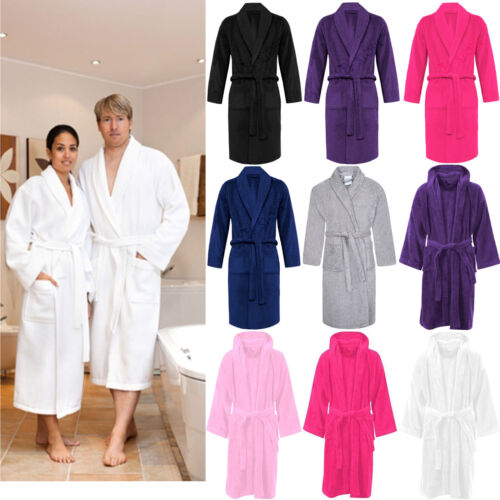 Terry Towelling Bath Robe Men Women luxury Dressing Gown Bathrobe Long nightwear - Picture 1 of 11