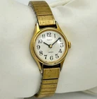 Vintage 1988 Women's TIMEX Easy Reader Style Gold Tone Expansion Band Watch Runs