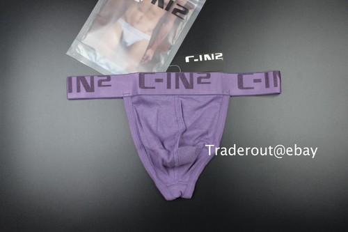 C-IN2 men navy purple core cotton classic Thong G-string underwear size S M L XL - Picture 2 of 8