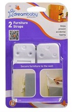 Dreambaby Furniture Straps, Helps Secure Furniture To Wall Prevent Tipping,Qty 2