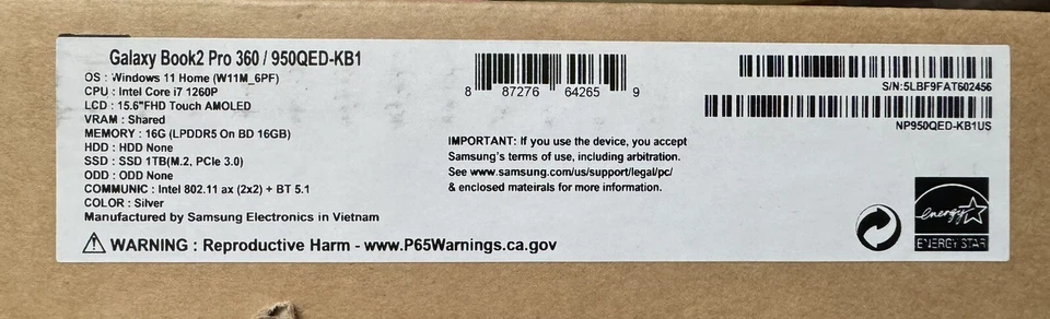 Samsung Galaxy Book Pro2 360 / NP950QED-KB1 - 1TB SSD - 16GB RAM - 15.6' AMOLED - Image 2 of 4