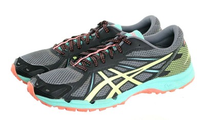 Asics Gel Fuji Racer 3 Women's Trail Running Shoes Sz 8.5 Black Aqua Green  Coral | eBay