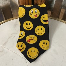 Vintage SMILEY FACE ~ Multi-Color RM STYLE 100% Silk Tie ~ Made In The USA